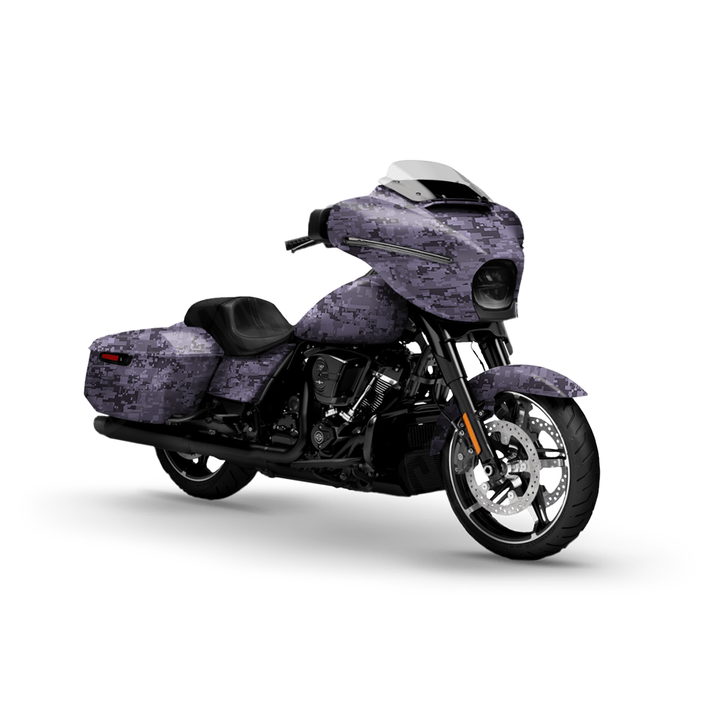 Digital Lilac Motorcycle Camo Vinyl Wrap