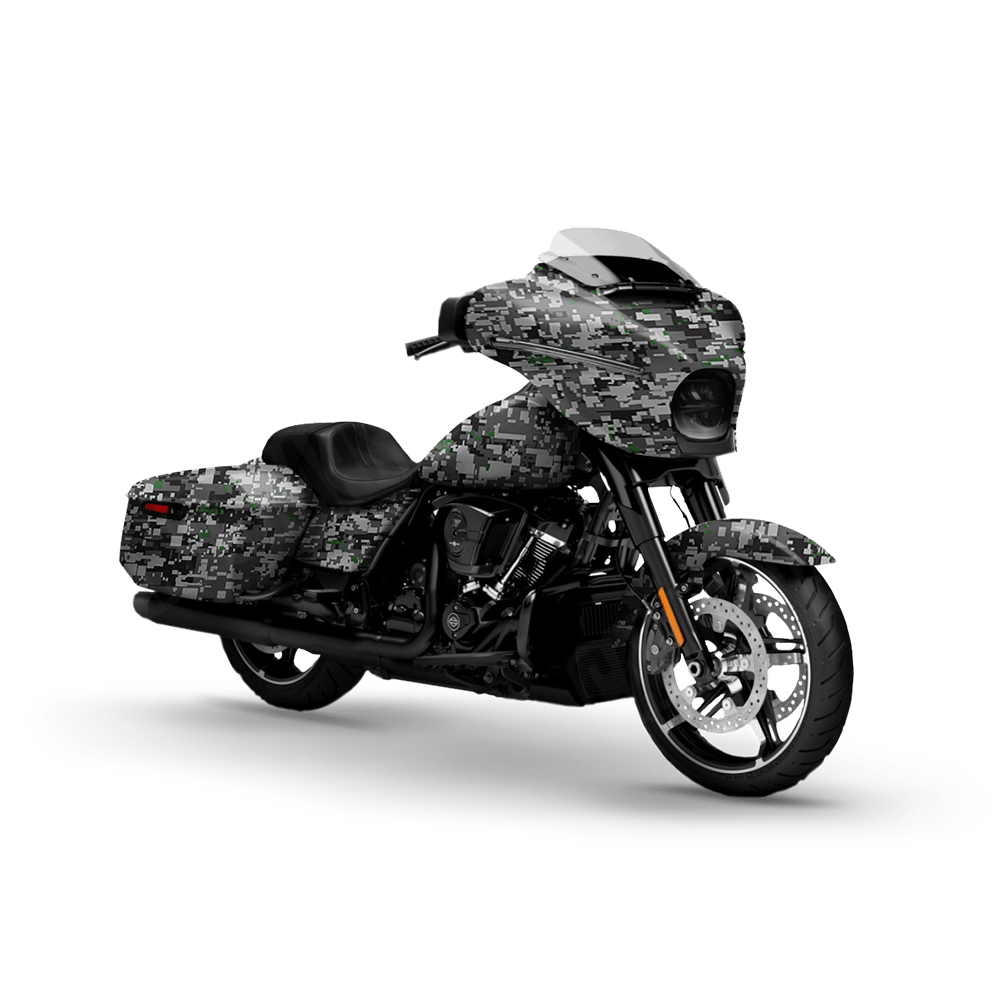 Digital Urban Green Motorcycle Camo Vinyl Wrap