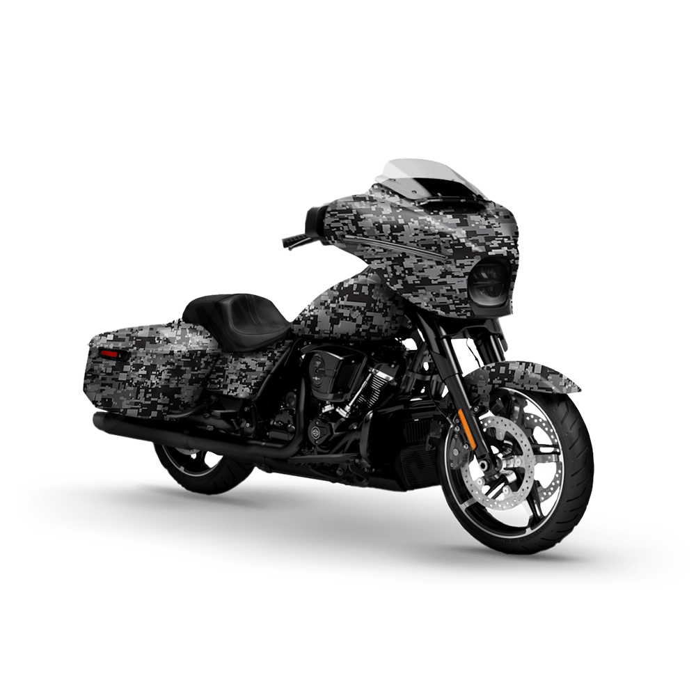 Digital Urban Night Motorcycle Camo Vinyl Wrap