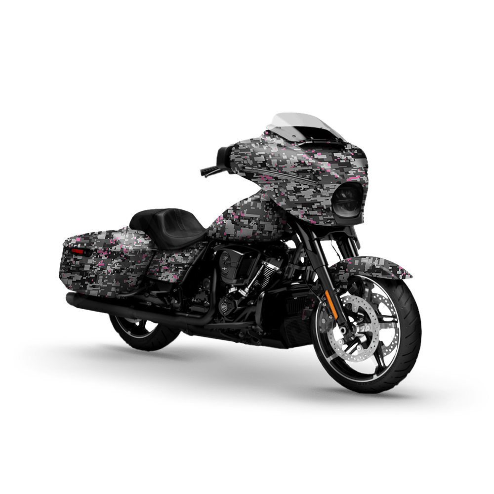 Digital Urban Pink Motorcycle Camo Vinyl Wrap