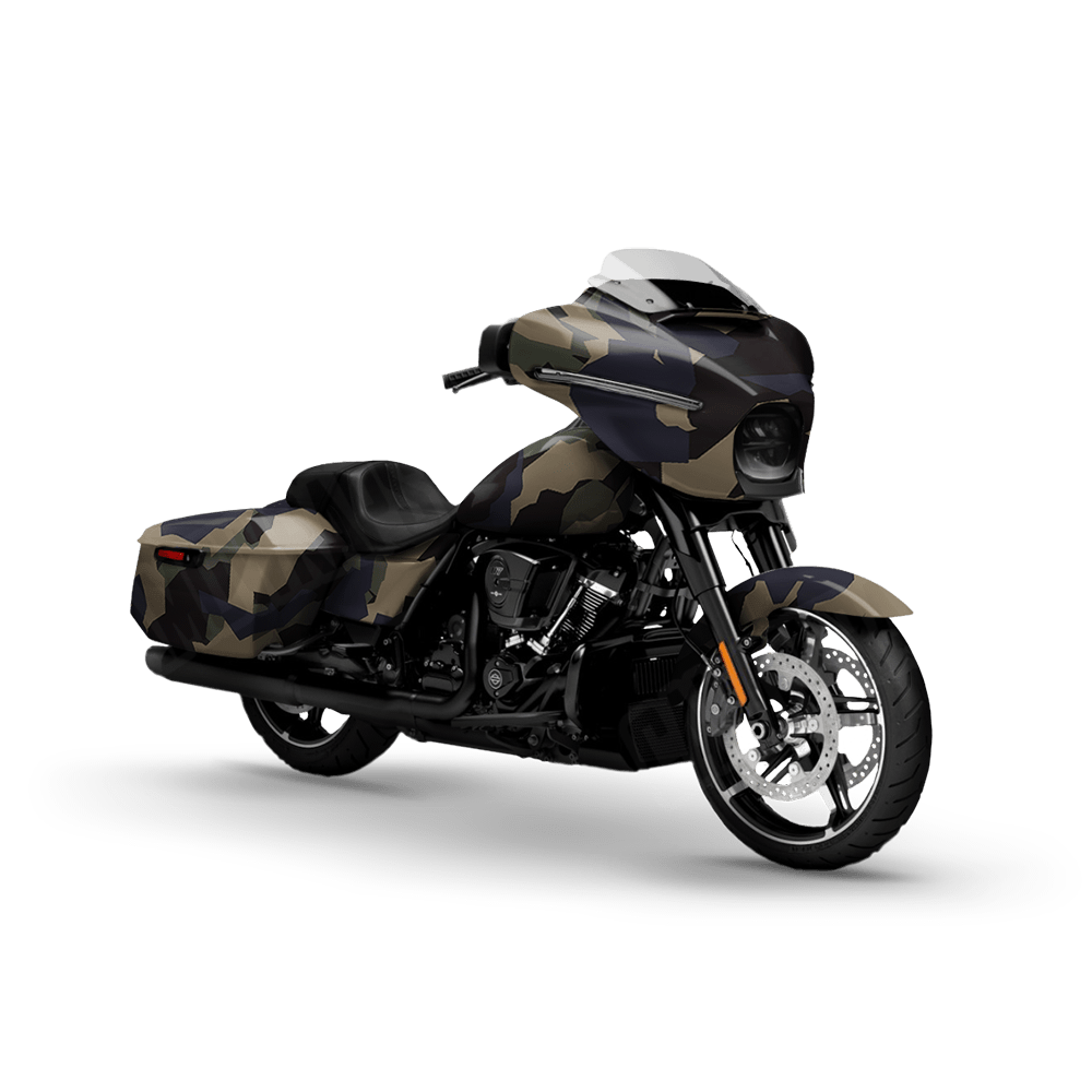 Erratic Militant Blue Motorcycle Camo Vinyl Wrap