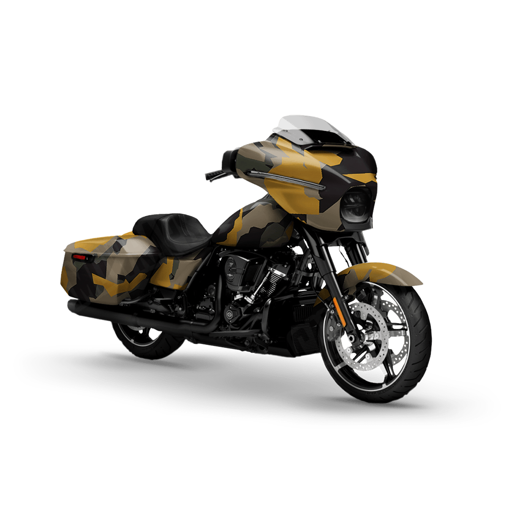 Erratic Militant Yellow Motorcycle Camo Vinyl Wrap