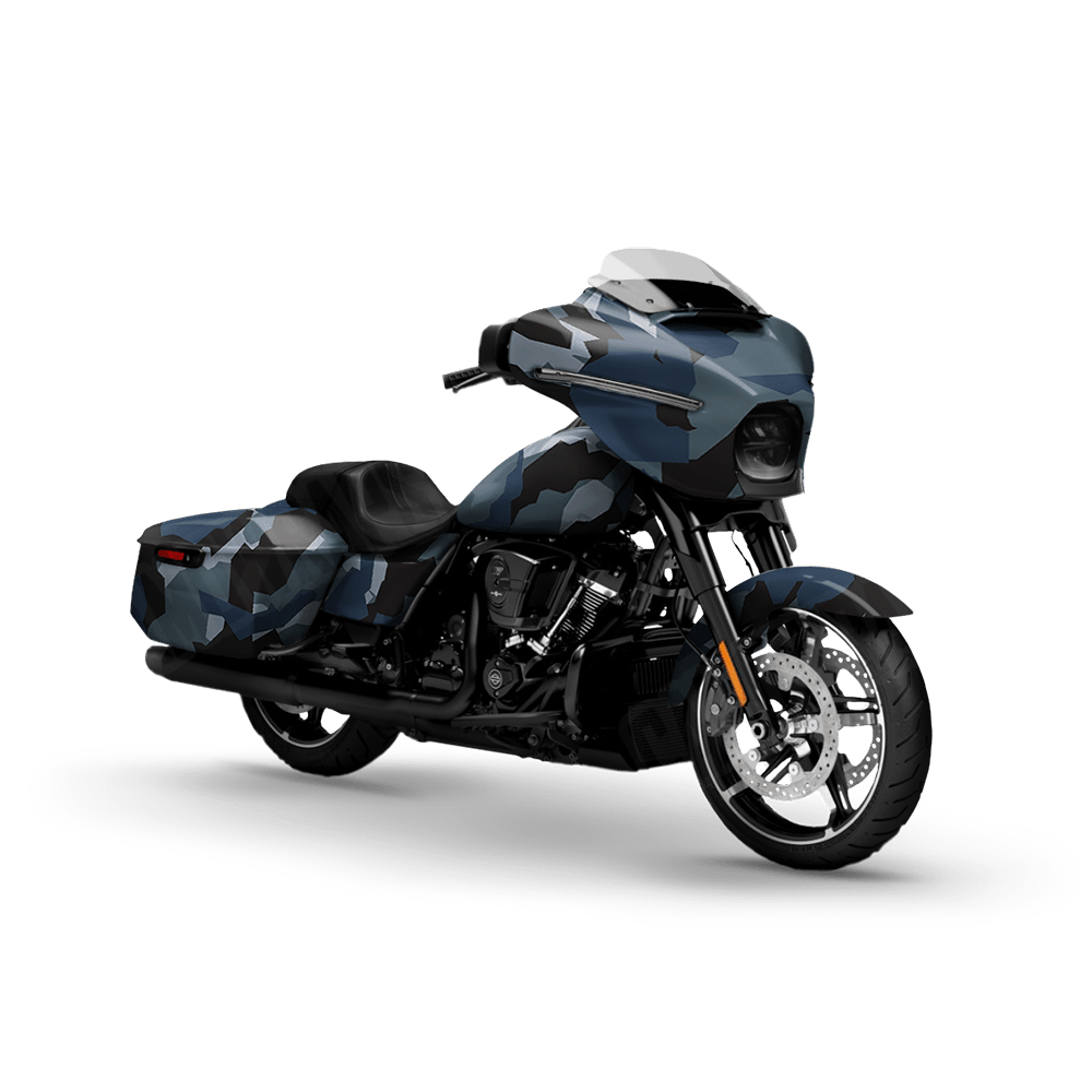 Erratic Navy Motorcycle Camo Vinyl Wrap