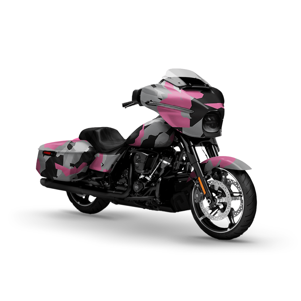 Erratic Pink Tiger Motorcycle Camo Vinyl Wrap
