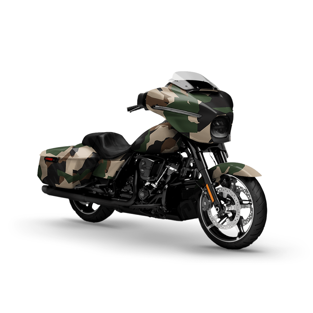 Erratic Woodland Motorcycle Camo Vinyl Wrap