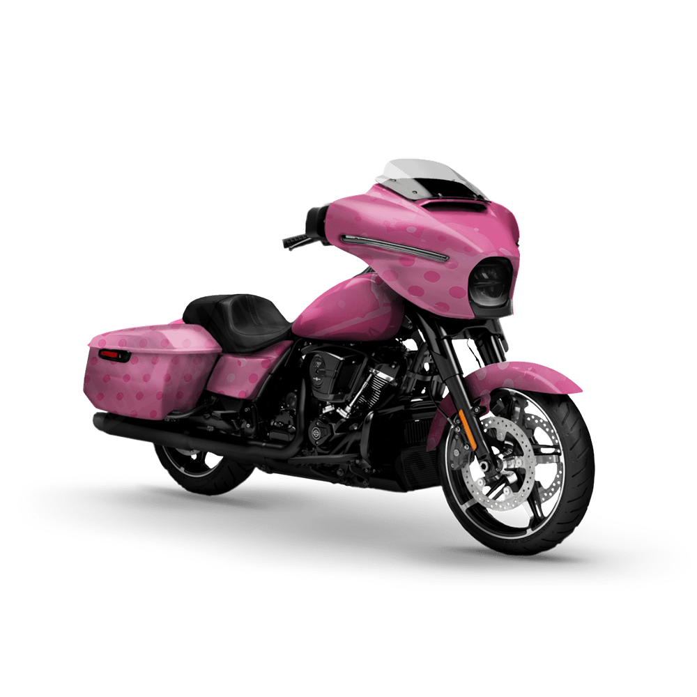 Halftone Splatter Elite Pink Motorcycle Camo Vinyl Wrap