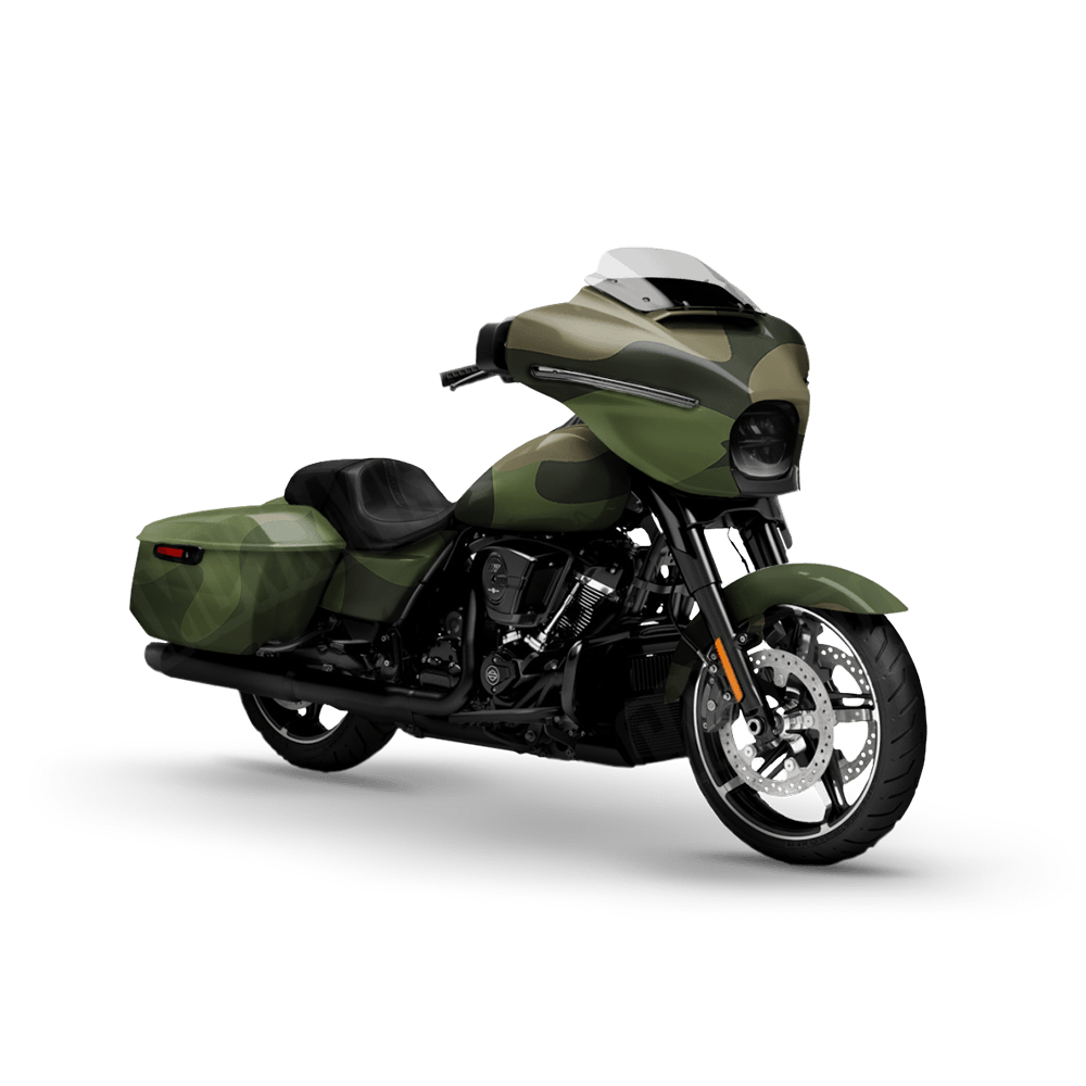 Jumbo Classic Army Green Motorcycle Camo Vinyl Wrap
