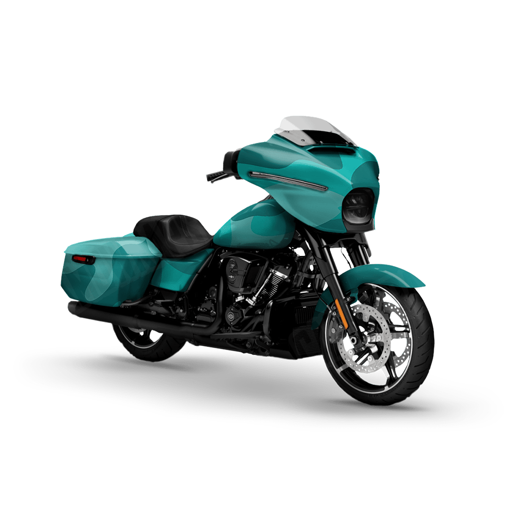 Jumbo Classic Elite Tiffany Blue Motorcycle Camo Vinyl Wrap