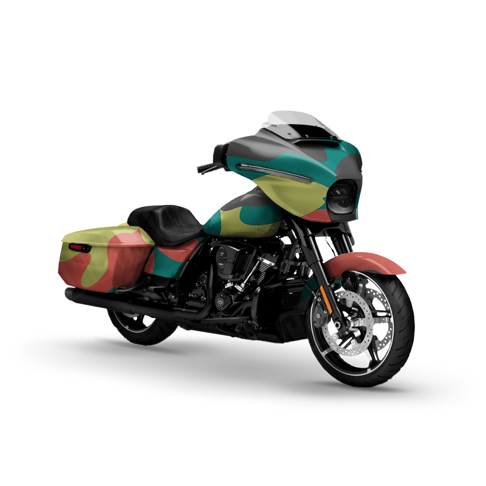 Jumbo Classic Fiesta Motorcycle Camo Vinyl Wrap