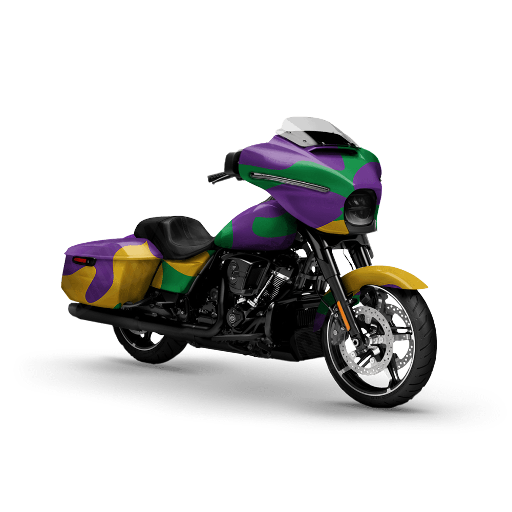 Jumbo Classic Mardi Gras Motorcycle Camo Vinyl Wrap