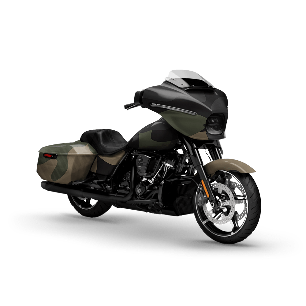 Jumbo Classic Militant Charcoal Motorcycle Camo Vinyl Wrap