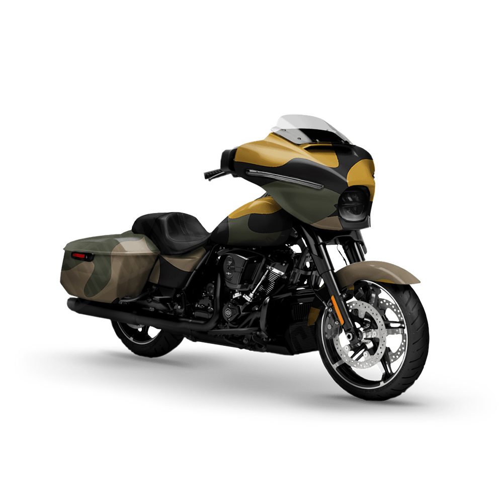 Jumbo Classic Militant Yellow Motorcycle Camo Vinyl Wrap