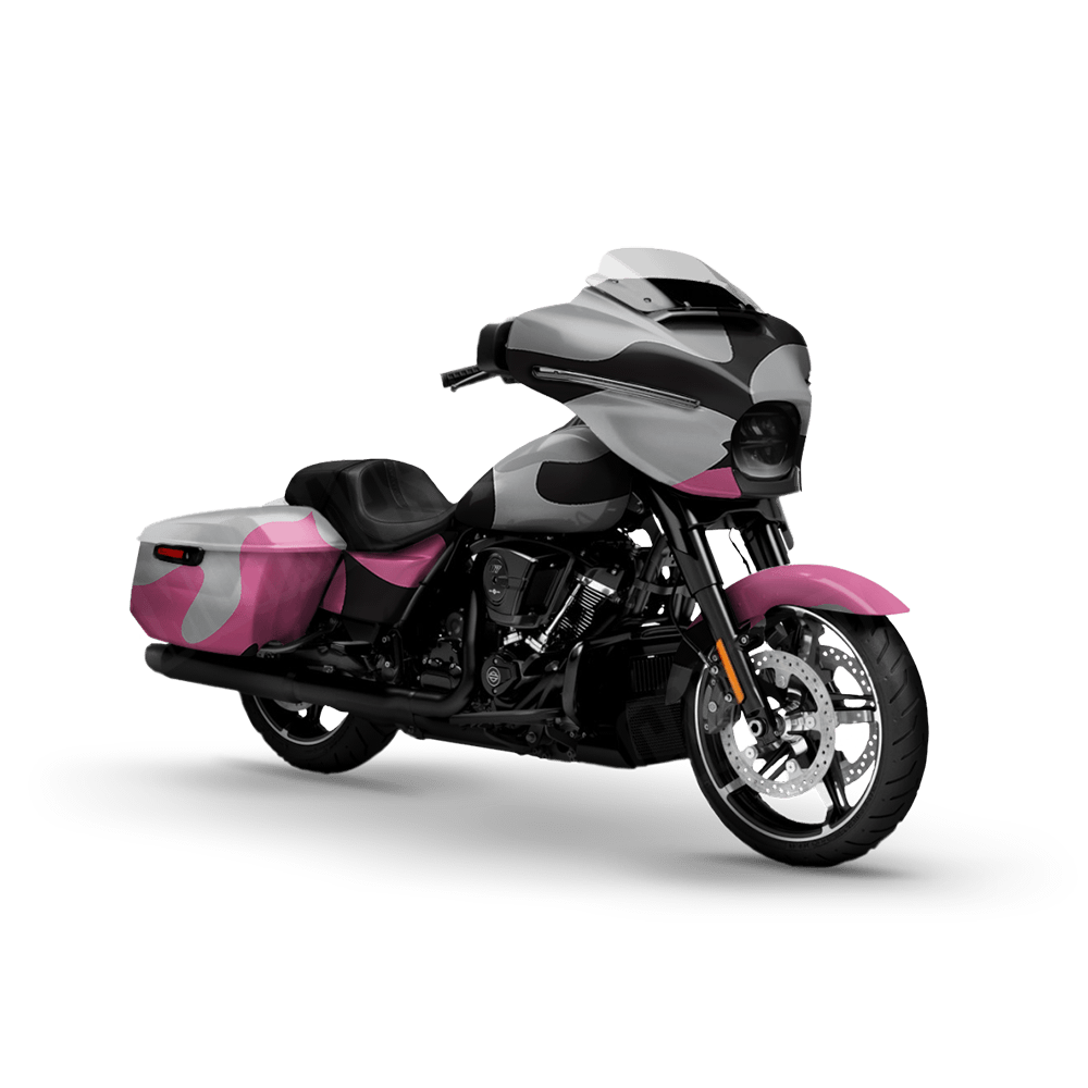 Jumbo Classic Pink Tiger Motorcycle Camo Vinyl Wrap