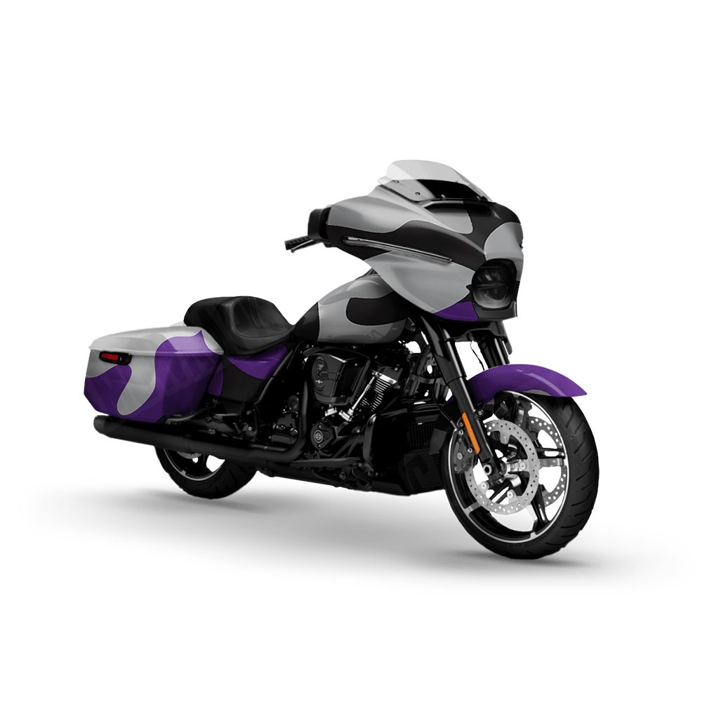 Jumbo Classic Purple Tiger Motorcycle Camo Vinyl Wrap