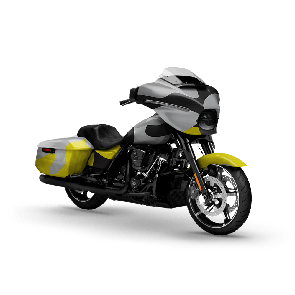 Jumbo Classic Yellow Tiger Motorcycle Camo Vinyl Wrap