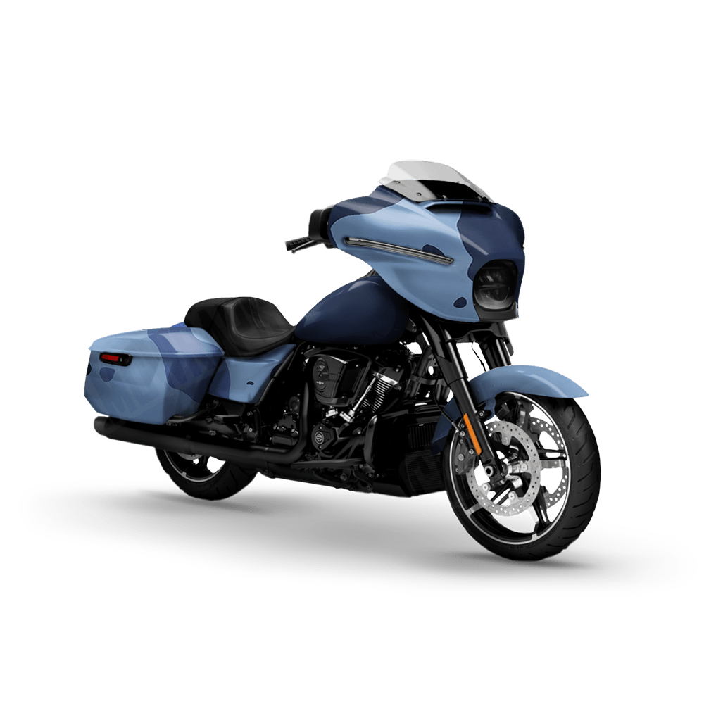 Jumbo Cumulus Blue Urban Night Motorcycle Camo Vinyl Wrap