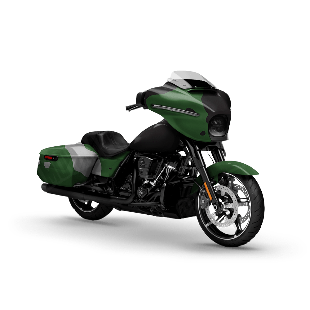 Jumbo Cumulus Green Tiger Motorcycle Camo Vinyl Wrap
