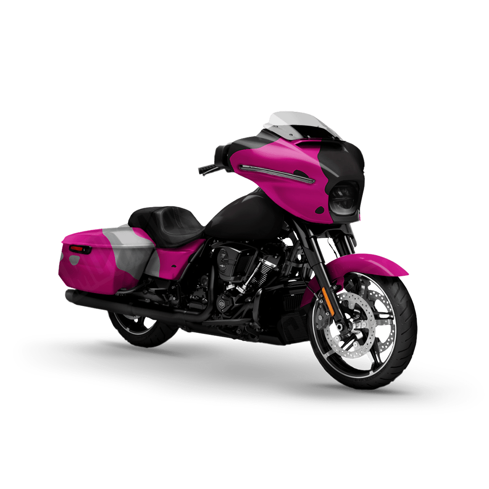 Jumbo Cumulus Magenta Tiger Motorcycle Camo Vinyl Wrap