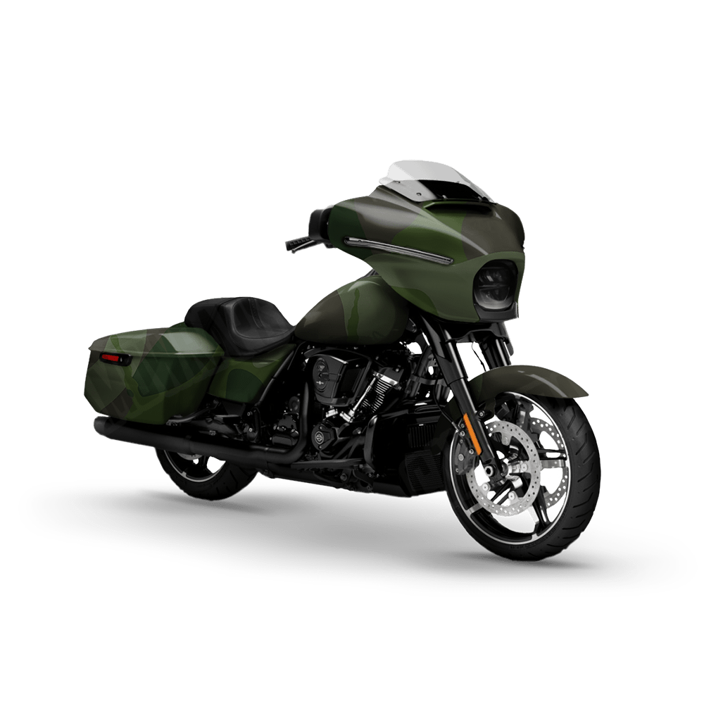 Jumbo Ragged Army Dark Green Motorcycle Camo Vinyl Wrap