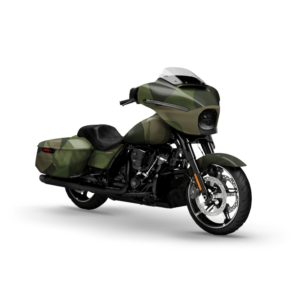 Jumbo Ragged Army Green Motorcycle Camo Vinyl Wrap