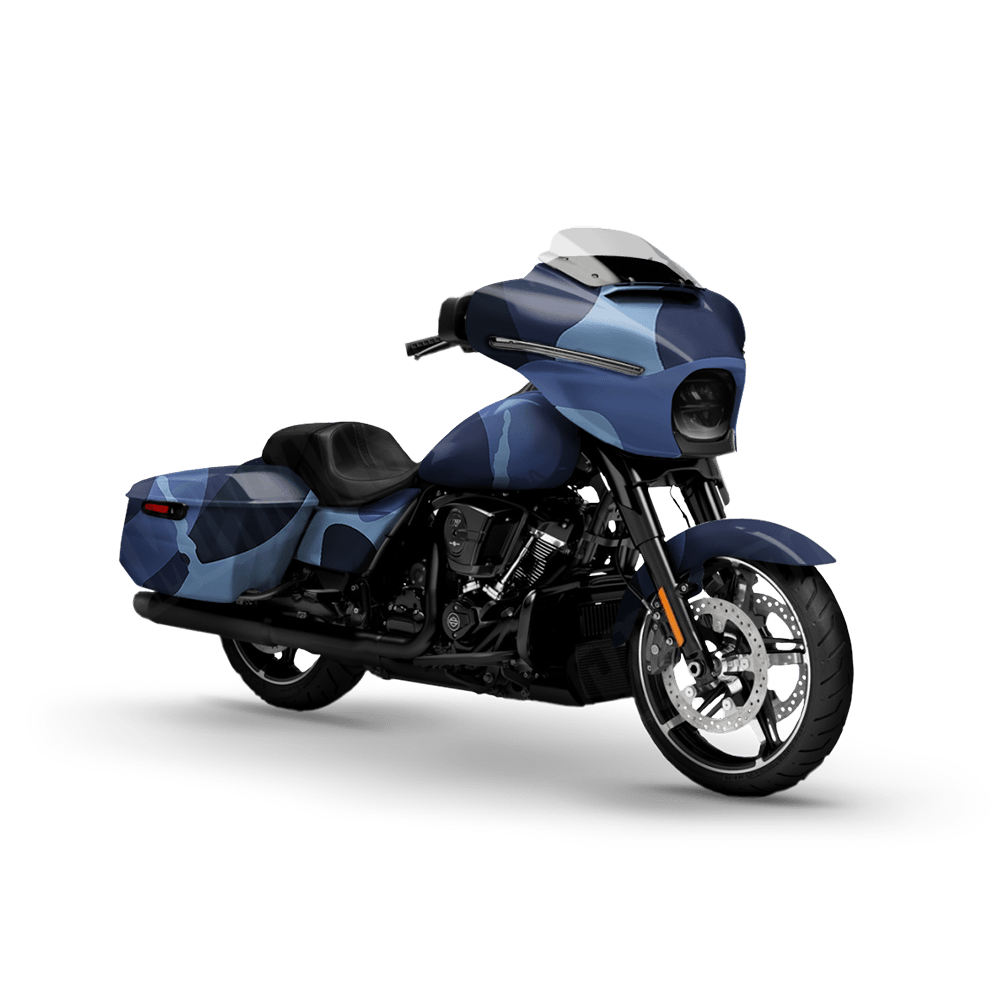 Jumbo Ragged Blue Urban Night Motorcycle Camo Vinyl Wrap