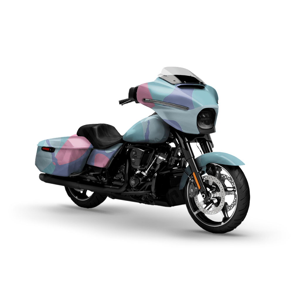 Jumbo Ragged Cotton Candy Camo Motorcycle Vinyl Wrap
