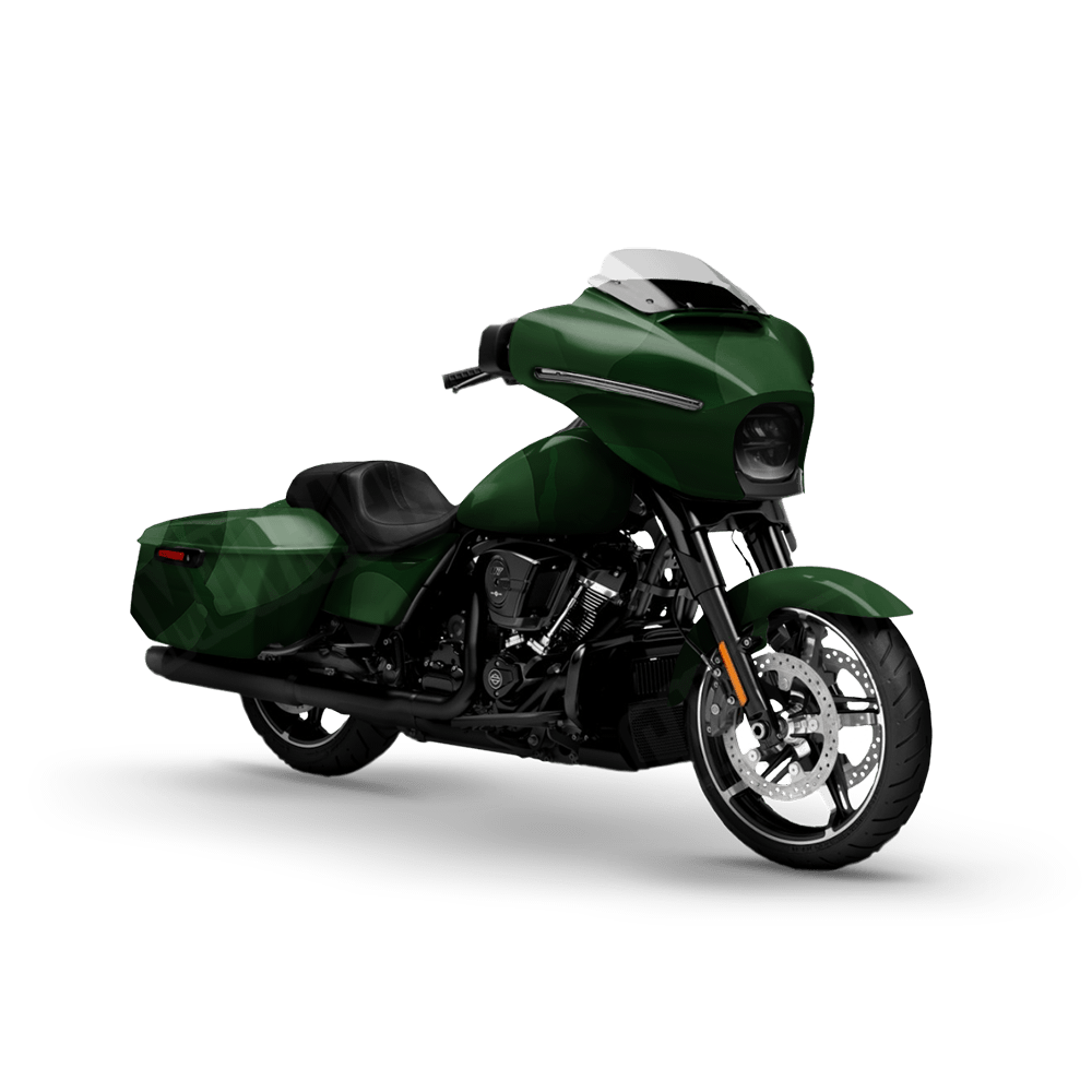 Jumbo Ragged Elite Green Motorcycle Camo Vinyl Wrap