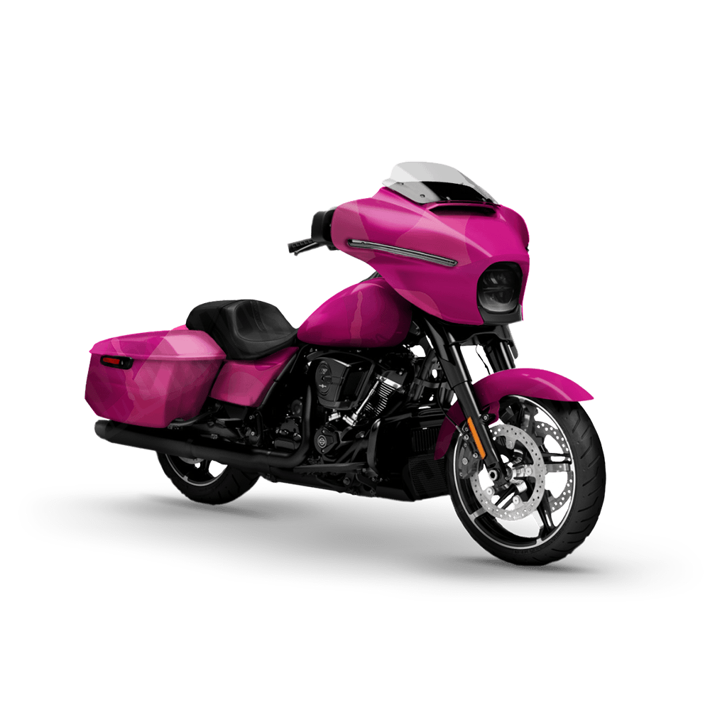 Jumbo Ragged Elite Magenta Motorcycle Camo Vinyl Wrap