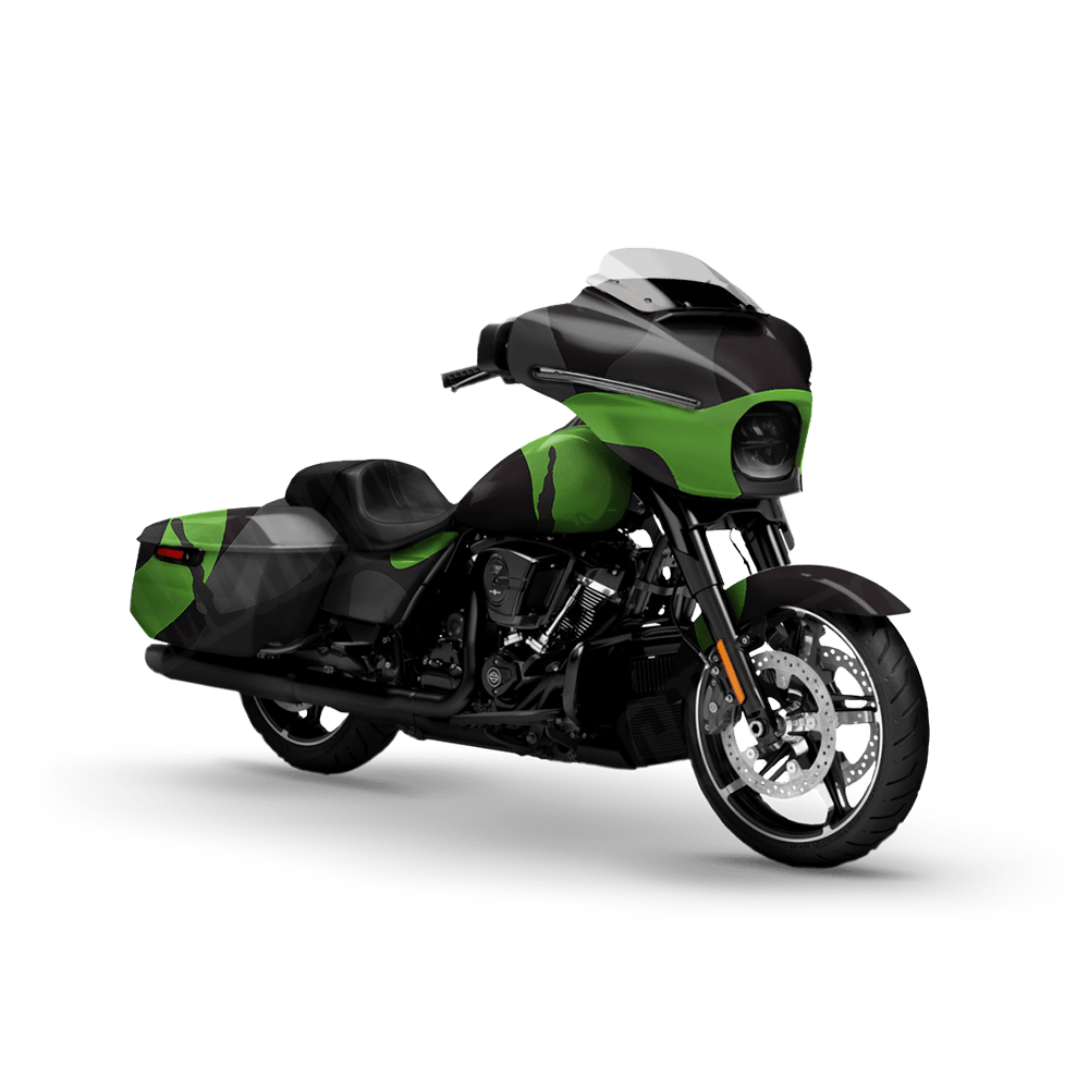 Jumbo Ragged Metro Green Motorcycle Camo Vinyl Wrap