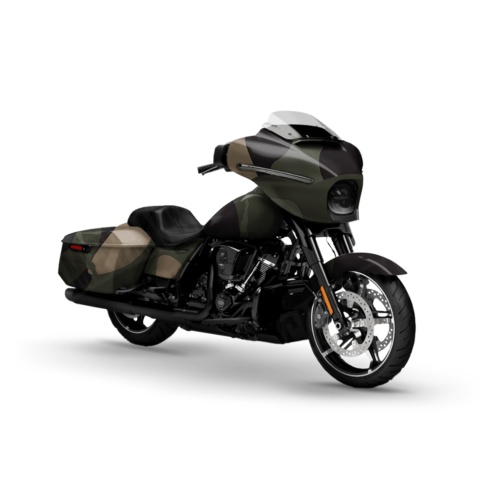 Jumbo Ragged Militant Green Motorcycle Camo Vinyl Wrap