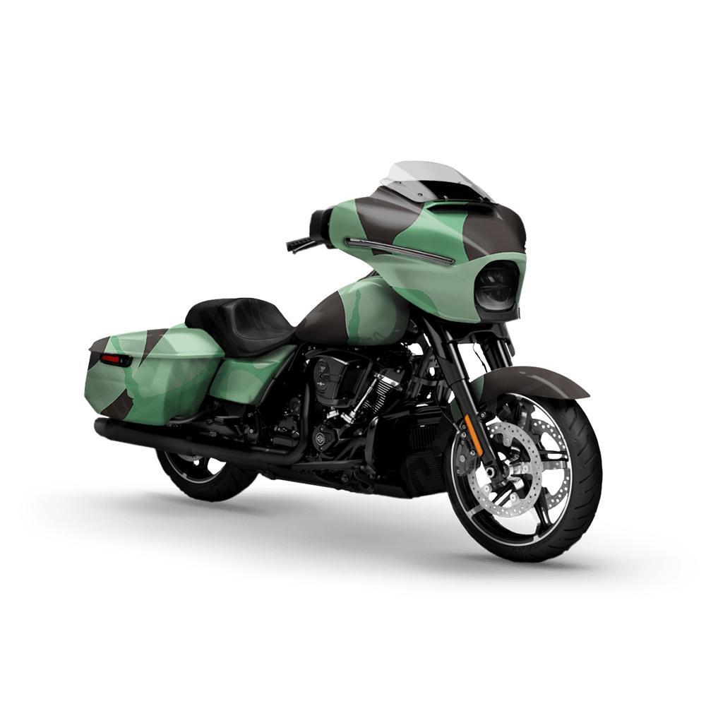 Jumbo Ragged Mint Chocolate Chip Motorcycle Camo Vinyl Wrap