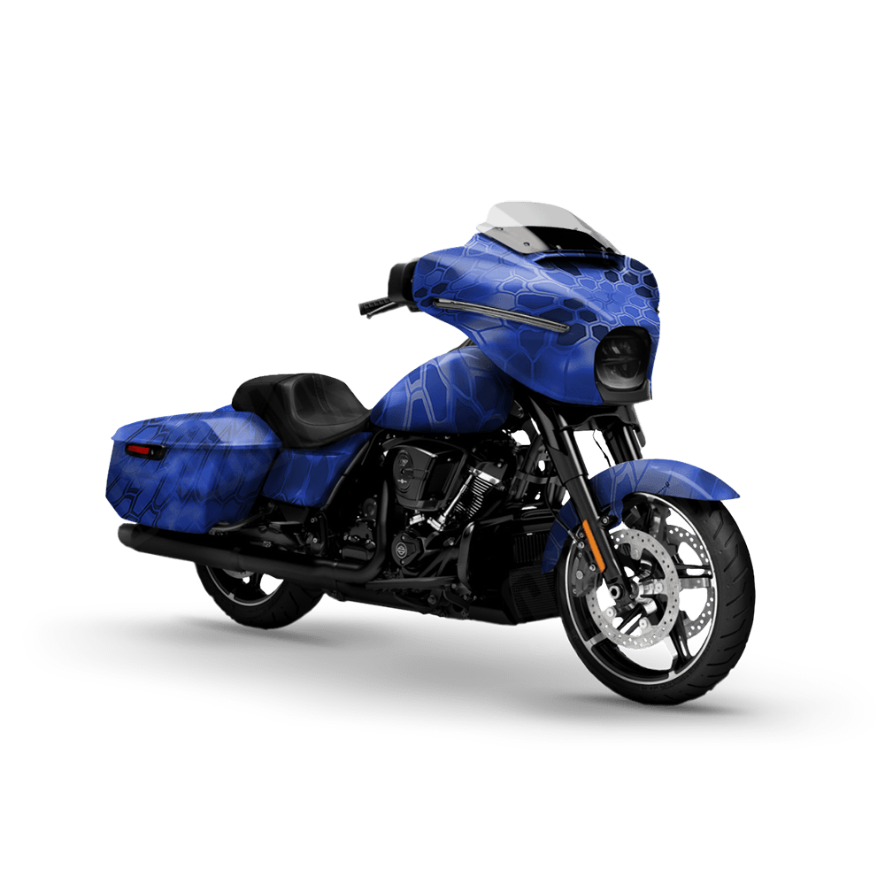 Kryptek Blue Motorcycle Camo Vinyl Wrap
