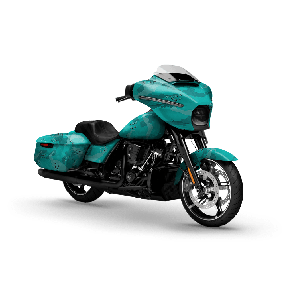 Large Battle Storm Elite Tiffany Blue Motorcycle Camo Vinyl Wrap