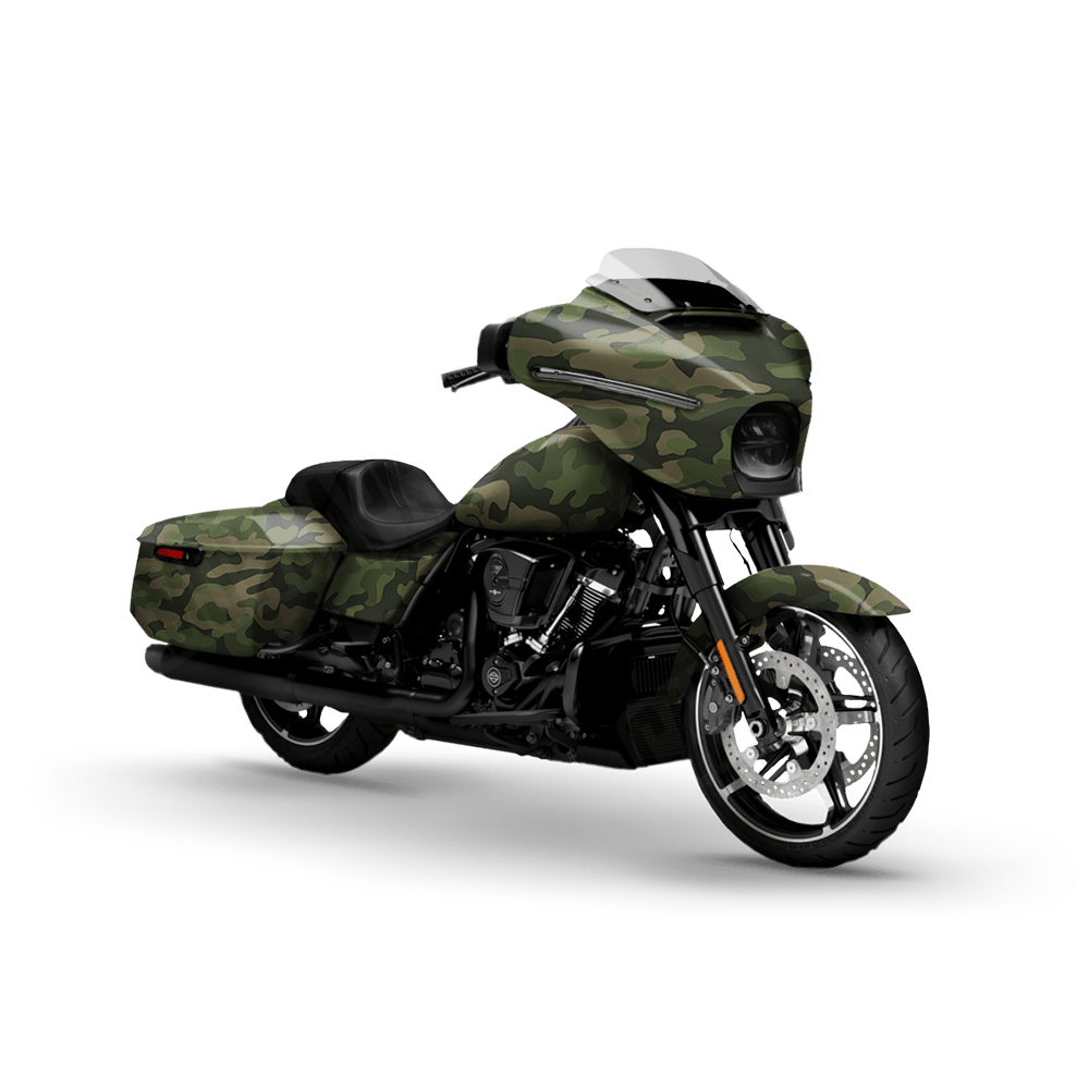 Large Classic Army Green Motorcycle Camo Vinyl Wrap