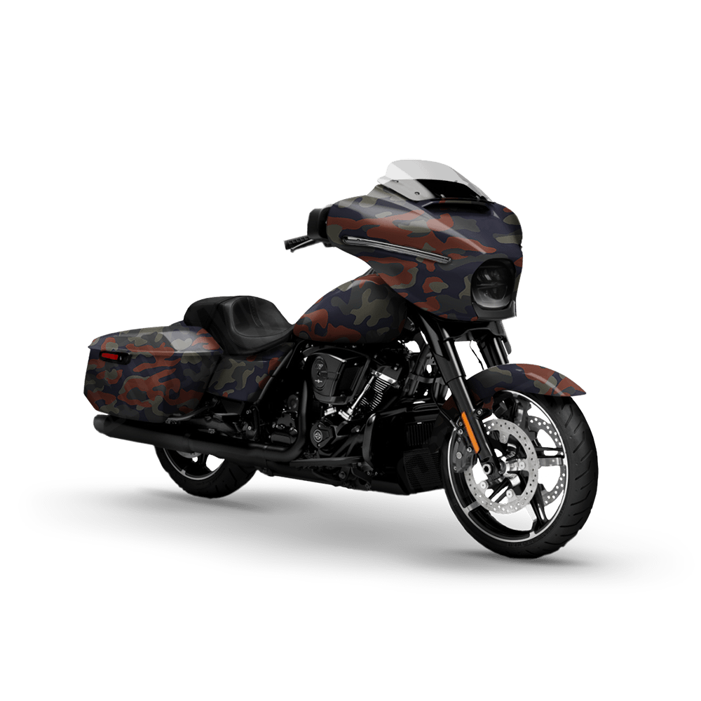 Large Classic Blue Copper Motorcycle Camo Vinyl Wrap