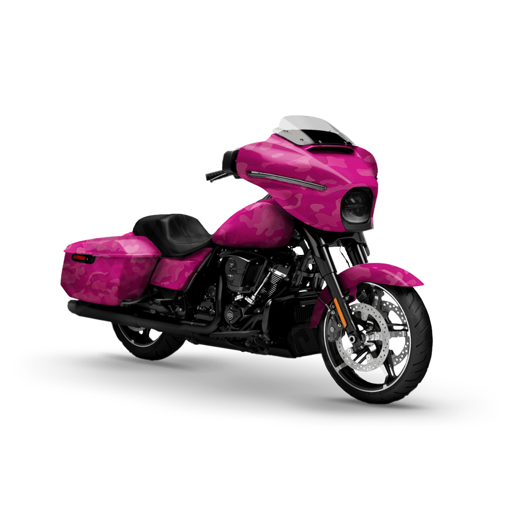 Large Classic Elite Magenta Motorcycle Camo Vinyl Wrap