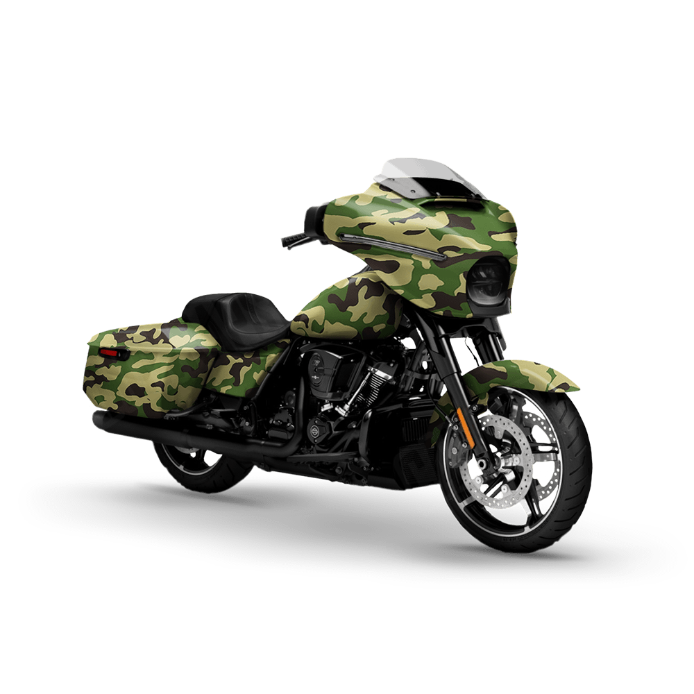 Large Classic Jungle Motorcycle Camo Vinyl Wrap