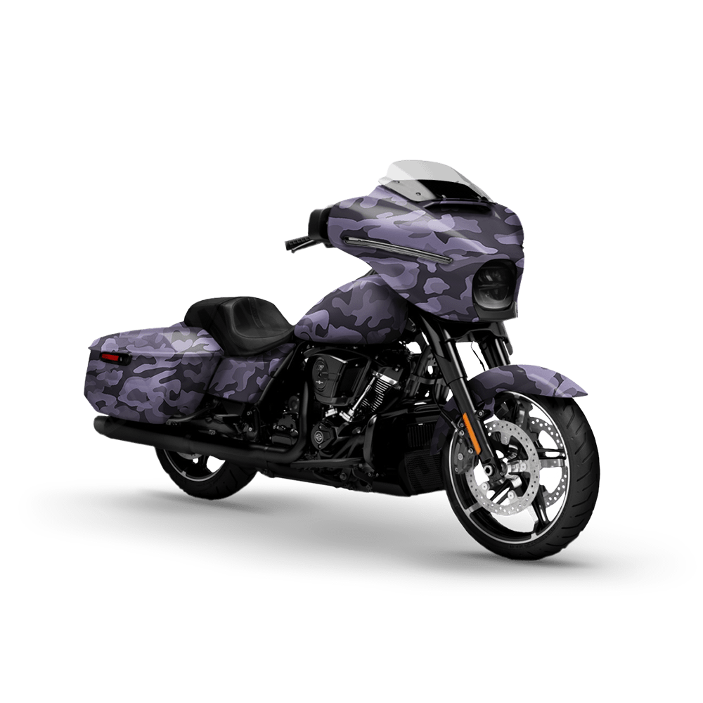 Large Classic Lilac Motorcycle Camo Vinyl Wrap