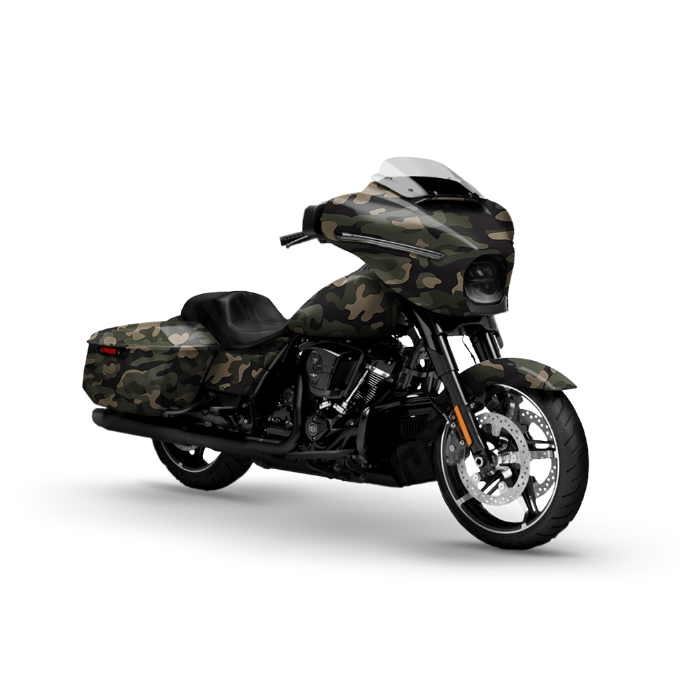 Large Classic Militant Green Motorcycle Camo Vinyl Wrap