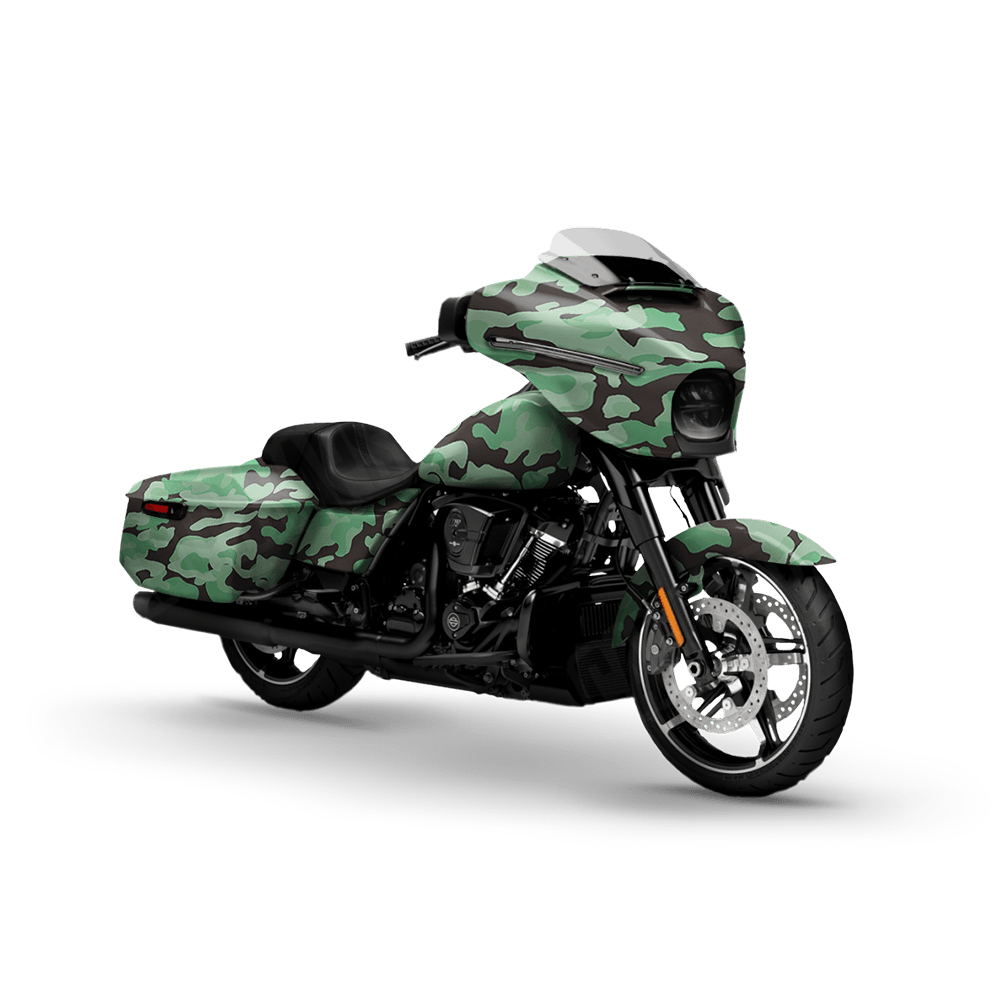 Large Classic Mint Chocolate Chip Motorcycle Camo Vinyl Wrap