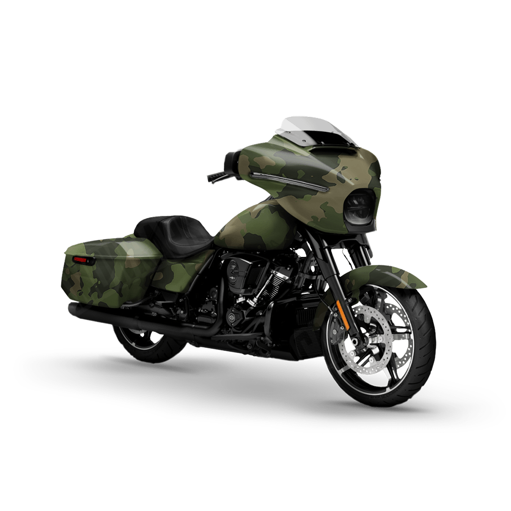 Large Cumulus Army Green Motorcycle Camo Vinyl Wrap
