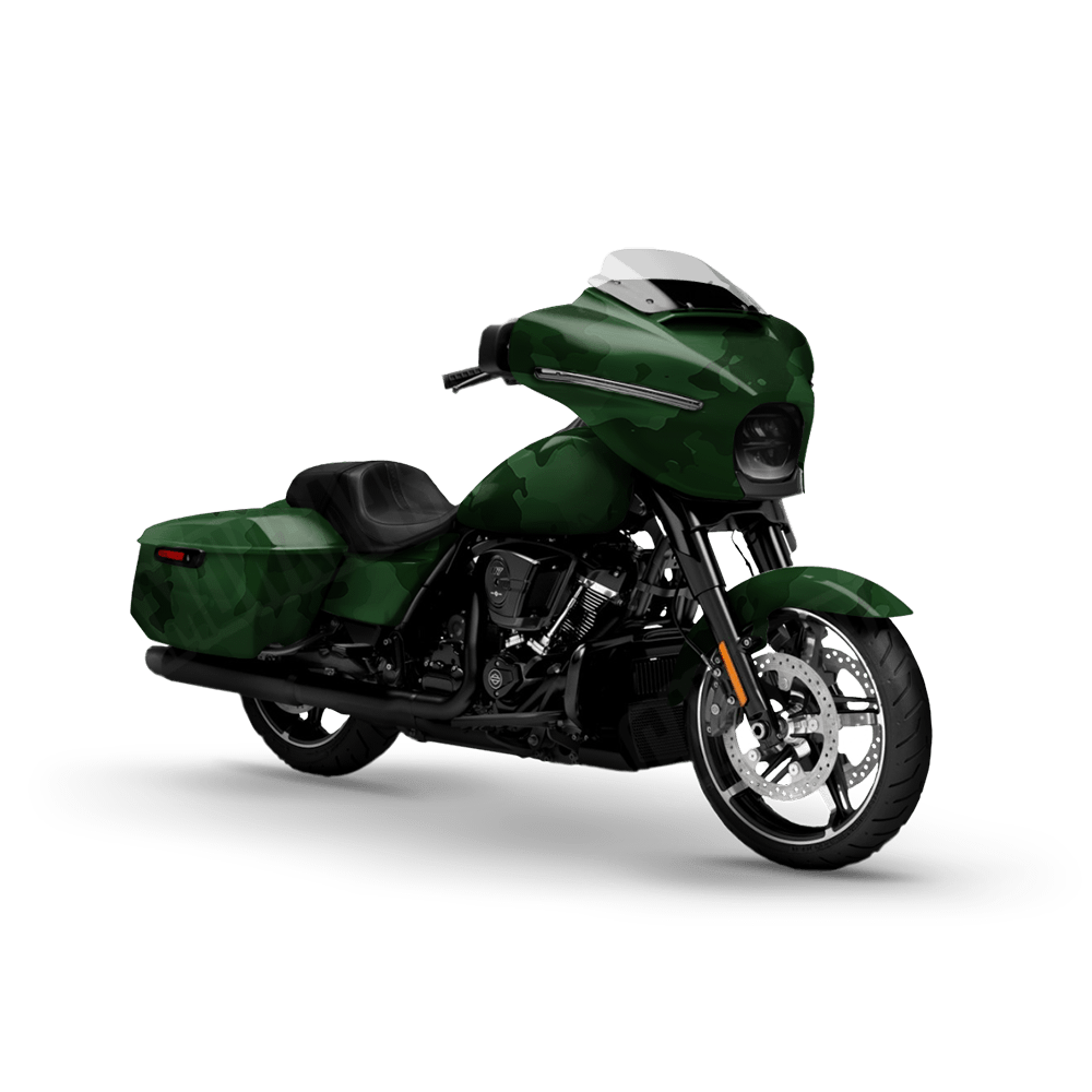 Large Cumulus Elite Green Motorcycle Camo Vinyl Wrap