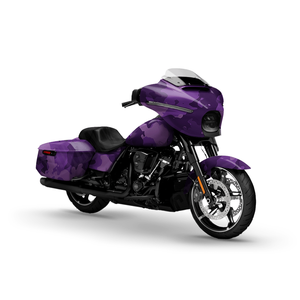 Large Cumulus Elite Purple Motorcycle Camo Vinyl Wrap