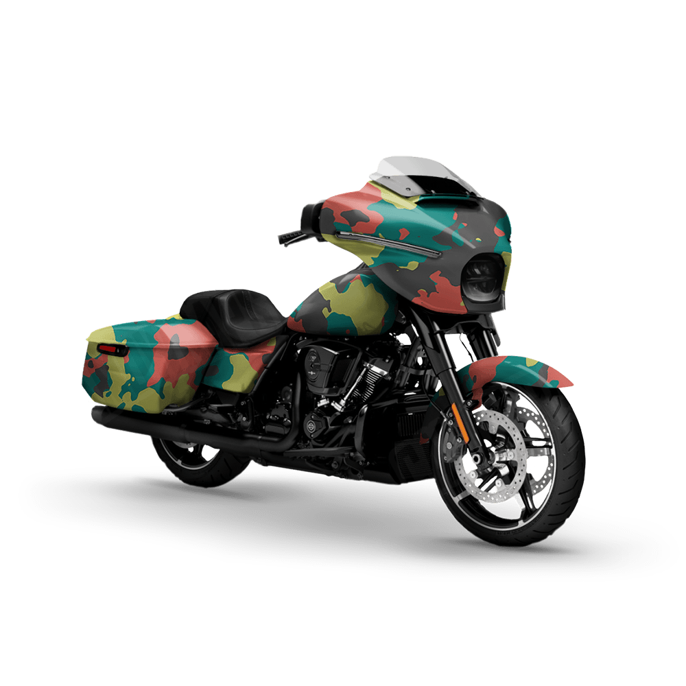 Large Cumulus Fiesta Motorcycle Camo Vinyl Wrap
