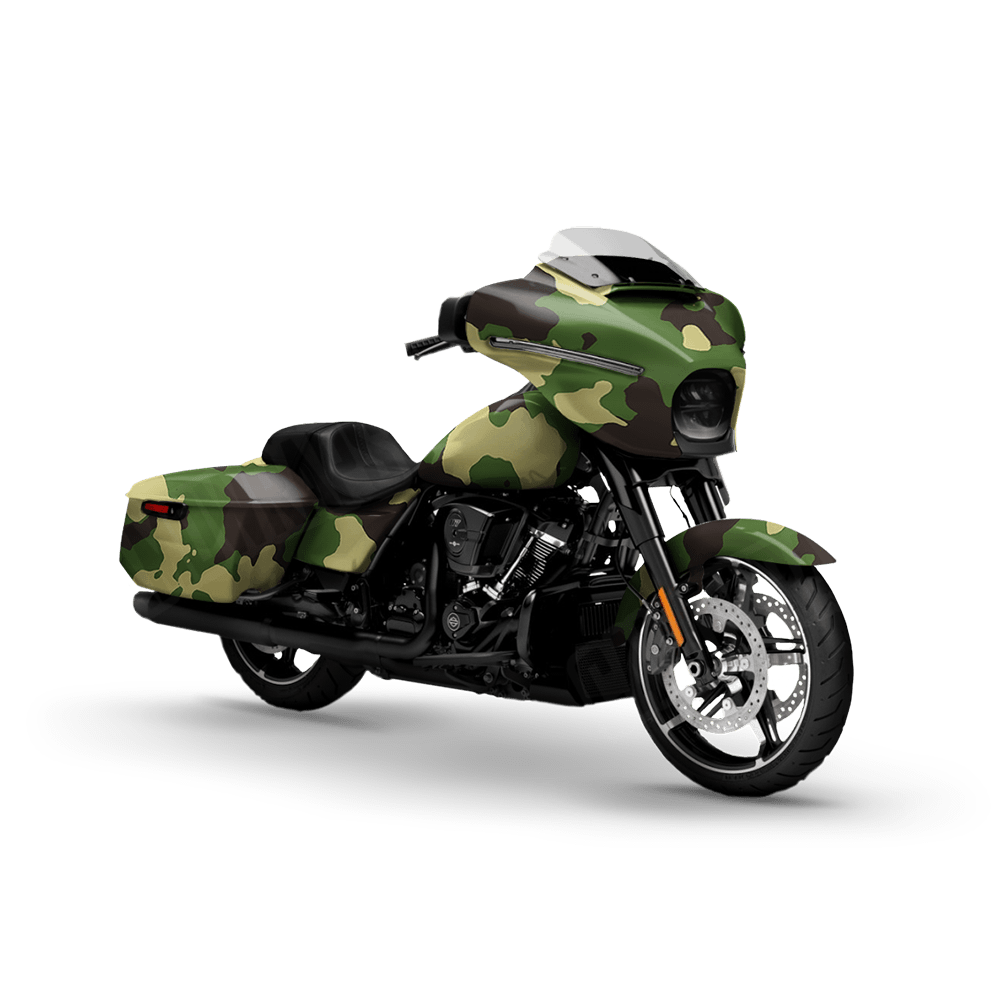 Large Cumulus Jungle Motorcycle Camo Vinyl Wrap