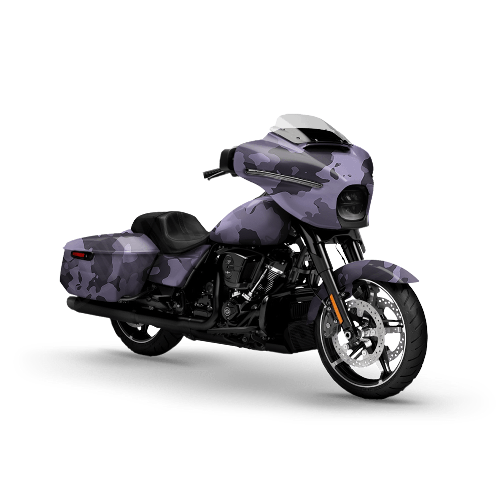 Large Cumulus Lilac Motorcycle Camo Vinyl Wrap