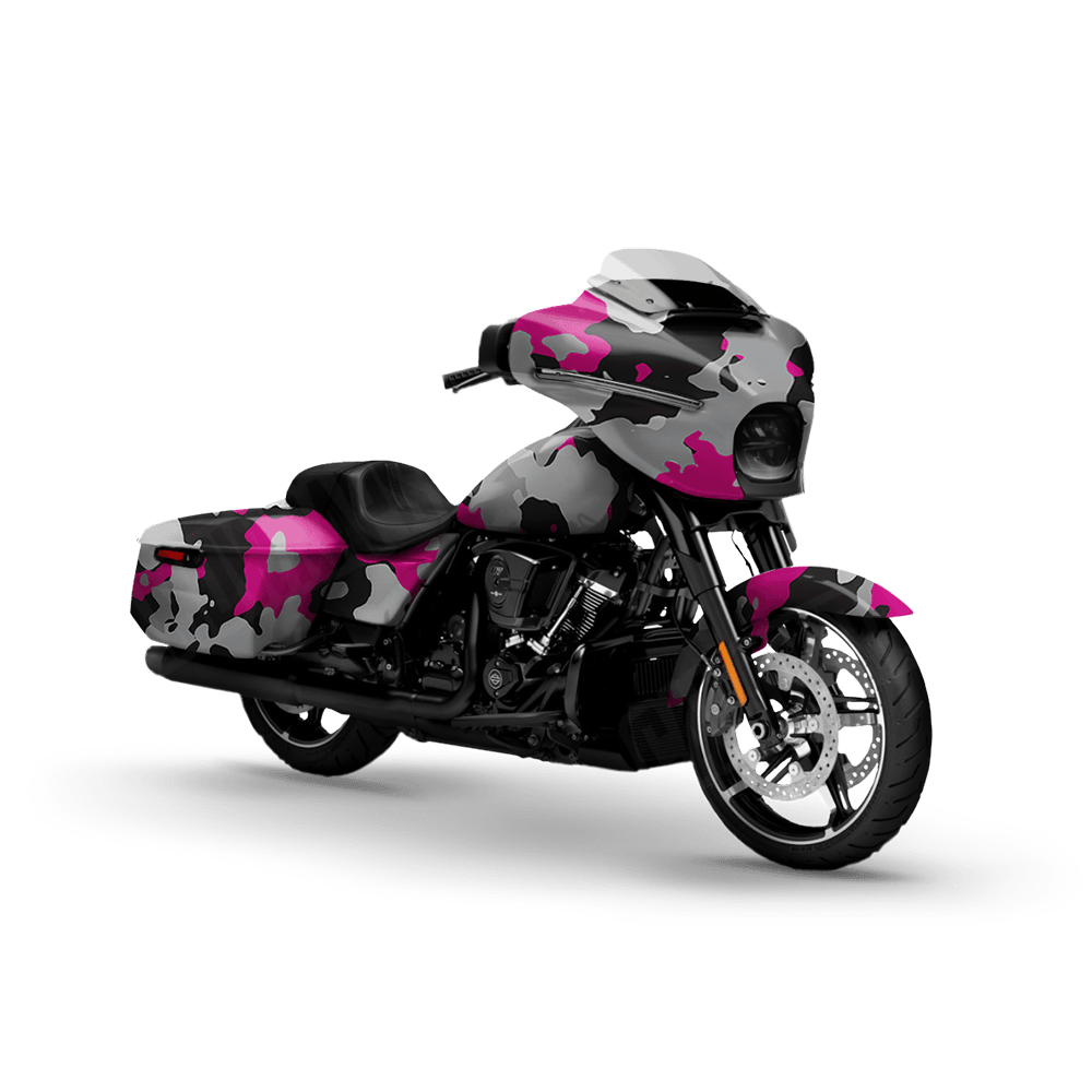Large Cumulus Magenta Tiger Motorcycle Camo Vinyl Wrap