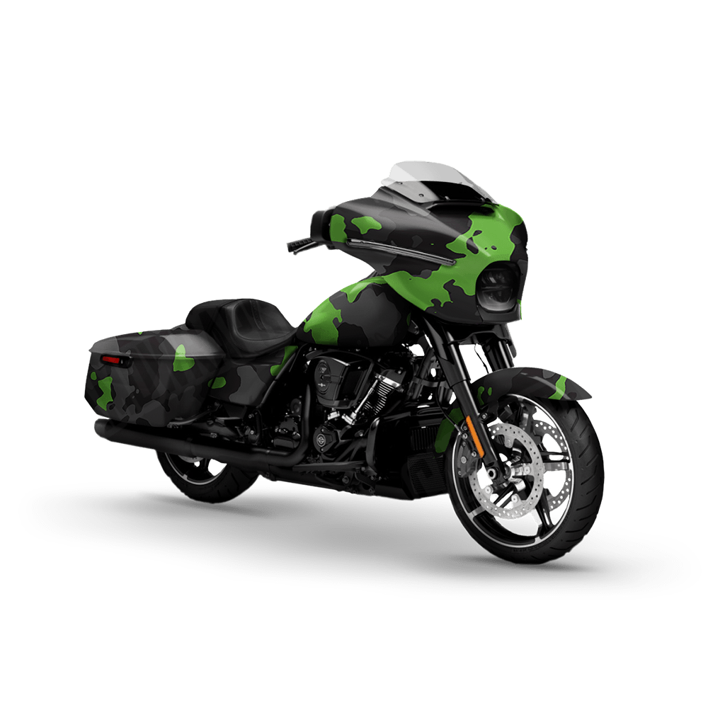 Large Cumulus Metro Green Motorcycle Camo Vinyl Wrap