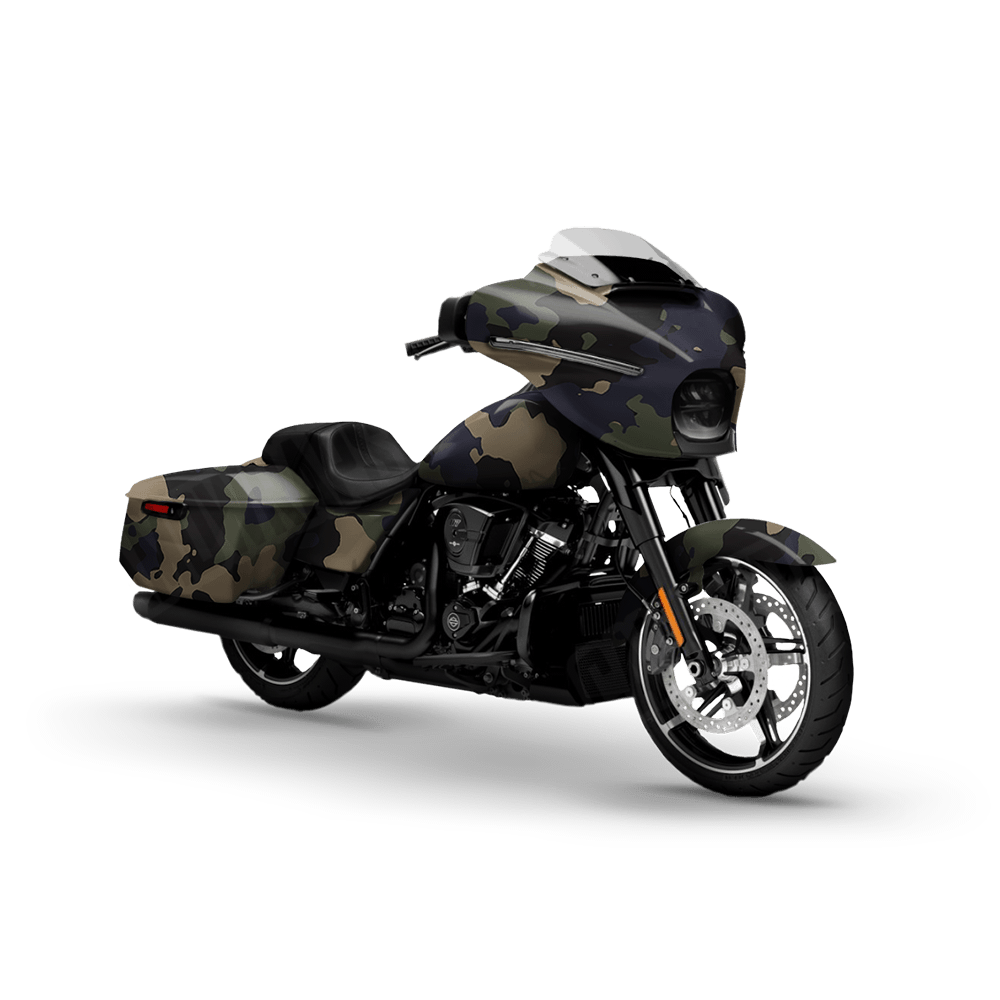 Large Cumulus Militant Blue Motorcycle Camo Vinyl Wrap