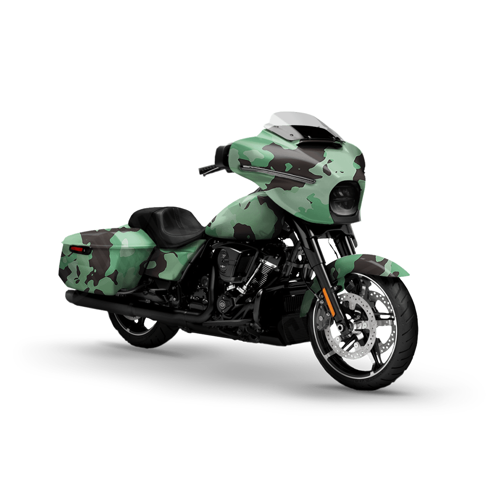 Large Cumulus Mint Chocolate Chip Motorcycle Camo Vinyl Wrap